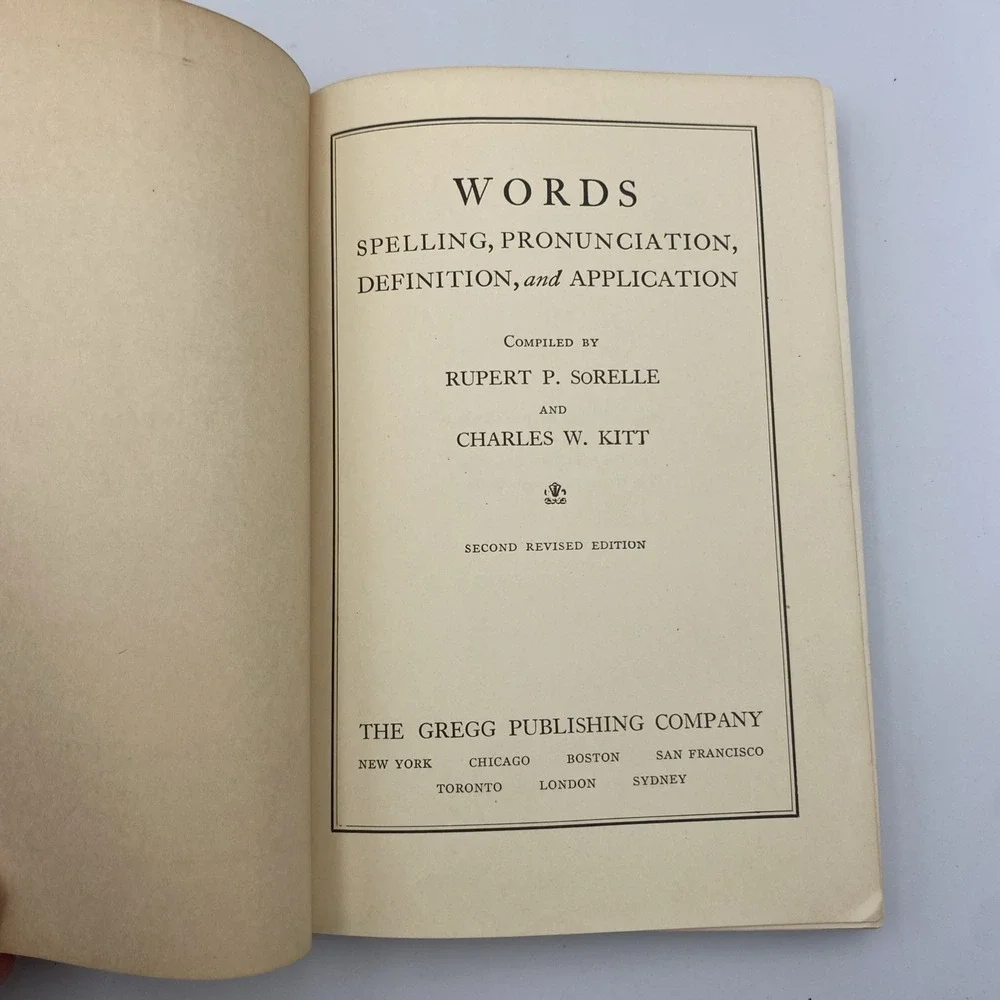 Words Their Spelling‎ Pronunciation Definition Application 1929 2nd Edition